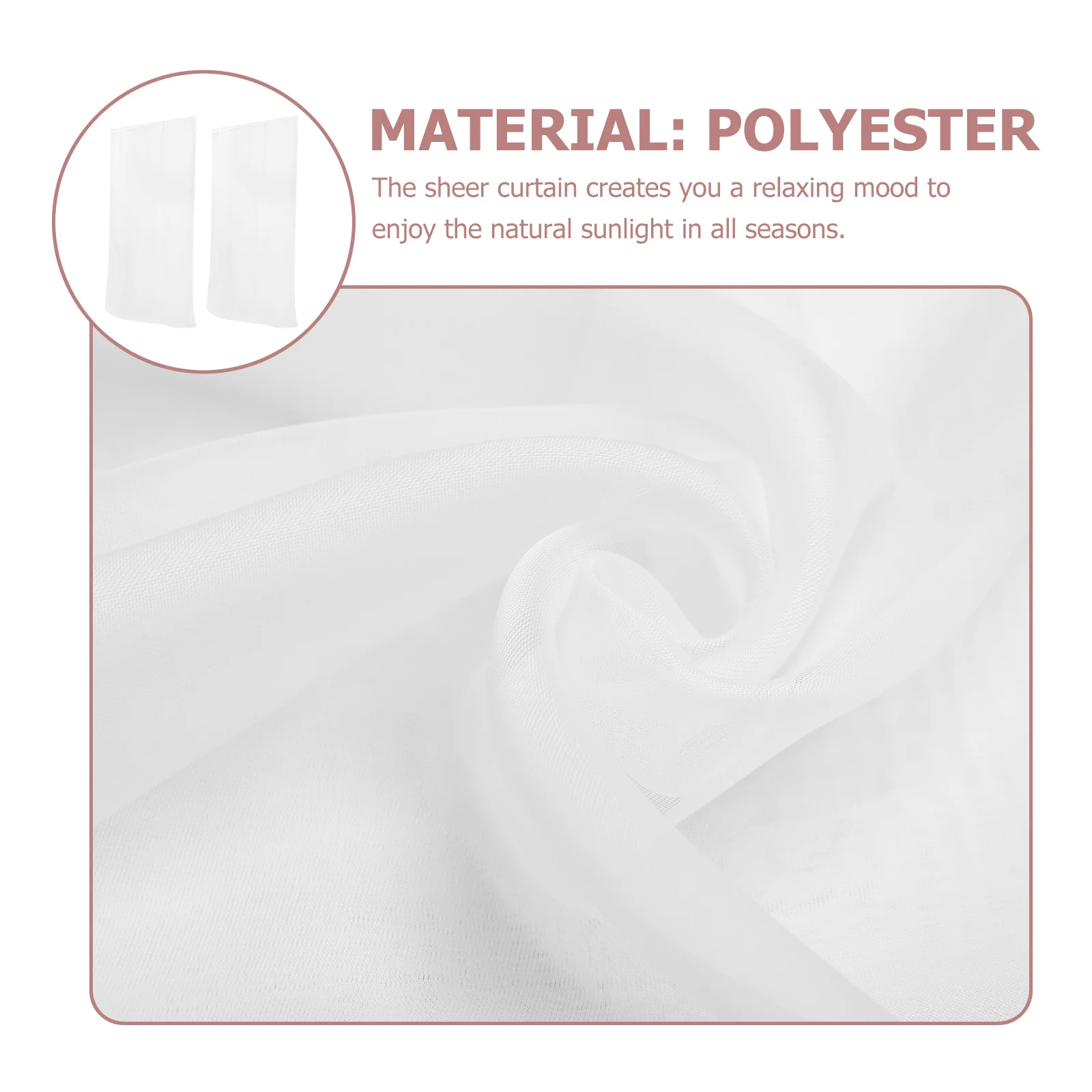 

2Pcs Semi Window Curtain Netting for Porch Bedroom Living Room Office Decorative Sheer Drapes Window Curtains