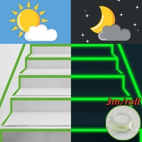 3m/roll Fluorescent Luminous Tape Self-Adhesive Anti-collision Sticker Stair Anti Slip Reflective Warning Tape Home Decoration