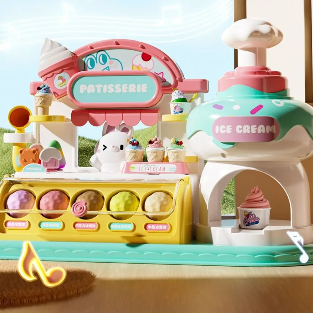 مع الموسيقى والآيس كريم الخفيفة آلة لعبة آلة الألوان وهمية الغذاء الآيس كريم إنتاج لغز سوبر ماركت اللعب