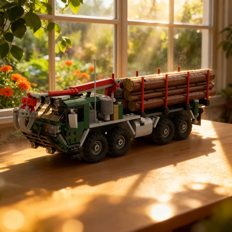 

737pcs MOC M985 HEMTT Log Truck City Road Model Building Blocks Architecture Toys Christmas Gifts Education Kids Assemble Idea