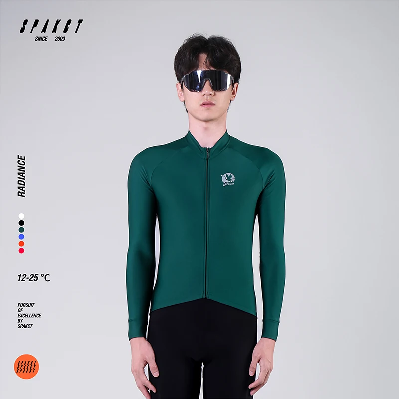 

SPAKCT Professional Warmth-Enhancing Fleece Cycling Suit for Men - Road Bike Cycling Long-Sleeved Jacket Cycling Equipment