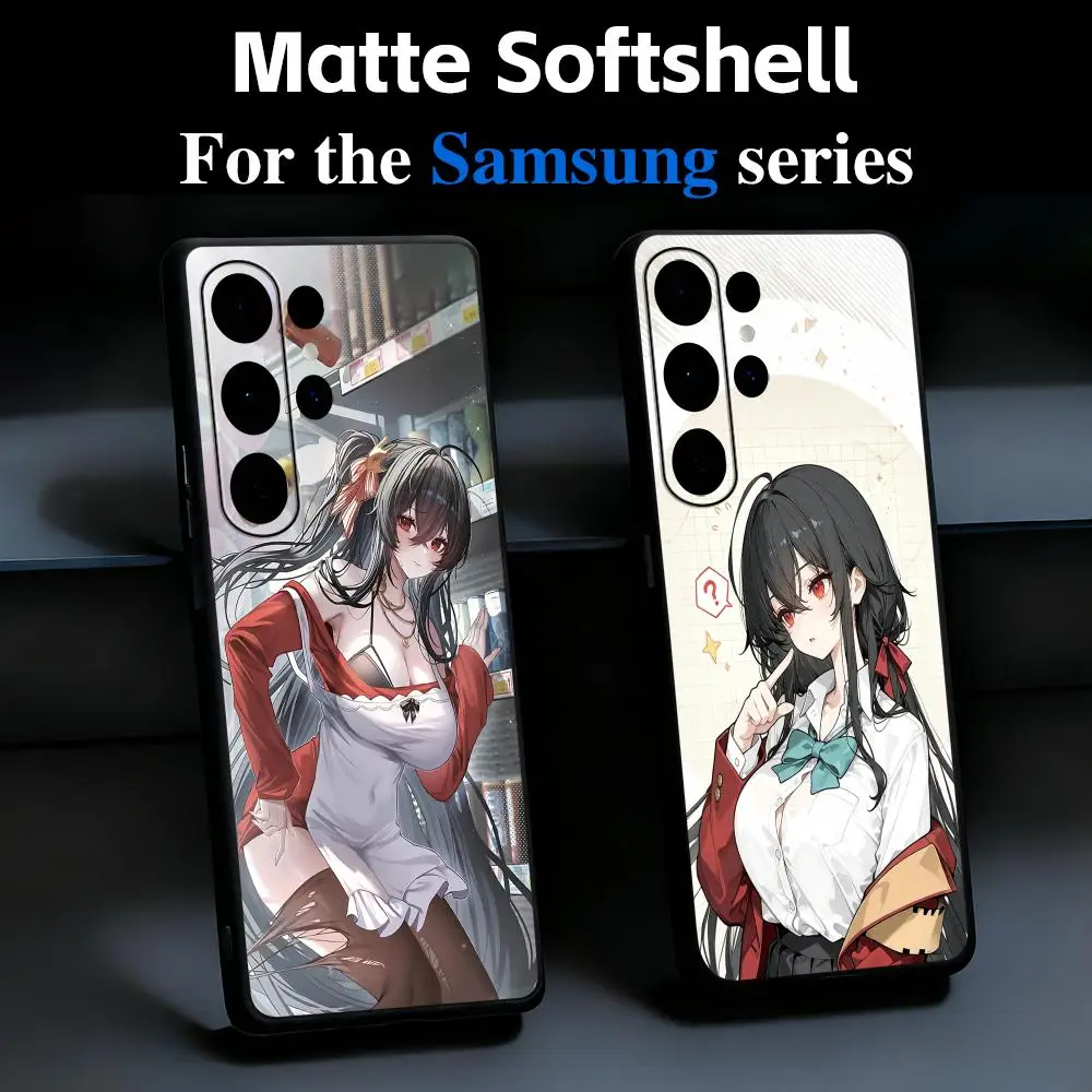 Azur Lane Hot Game Taihou Phone Case For Samsung Galaxy S26 S25 S24 S23 S22 S21 Plus Ultra Fold A Soft Black
