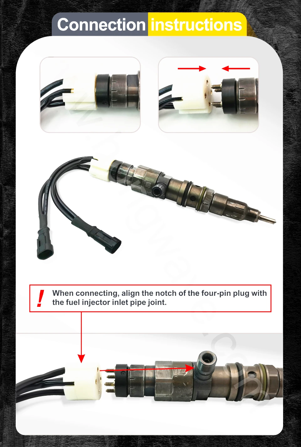 CRIN4 Diesel Fuel Injector Connector Plug Wirng Harness Cable for Bosch Common Rail Injectors Connecting Cables Cord