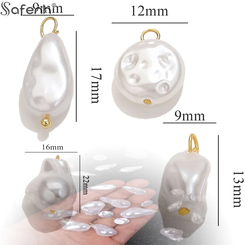 

10Pc White Imitation Pearl Heart Teardrop Shape Stainless Steel Charms For DIY Necklace Bracelet Earrings Jewelry Making Supplie