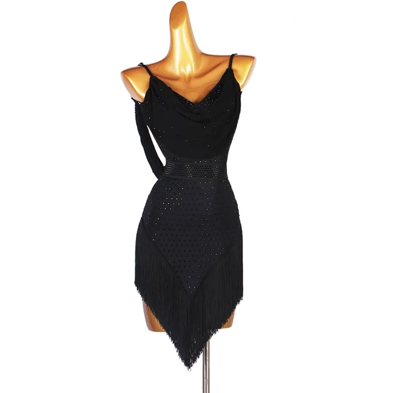 كامل الماس اللاتينية فستان رقص المنافسة فستان الأداء فستان المهنية الكبار حزام سامبا رومبا فستان رقص منتج جديد #2