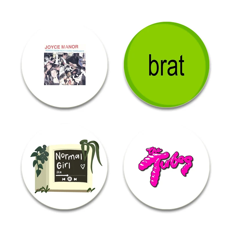 Round High Quality Pop Singer Badge Hip Hop Rap Music Album Cover Logo Brooches Accessories Fans Gifts Creative Soft Button Pins