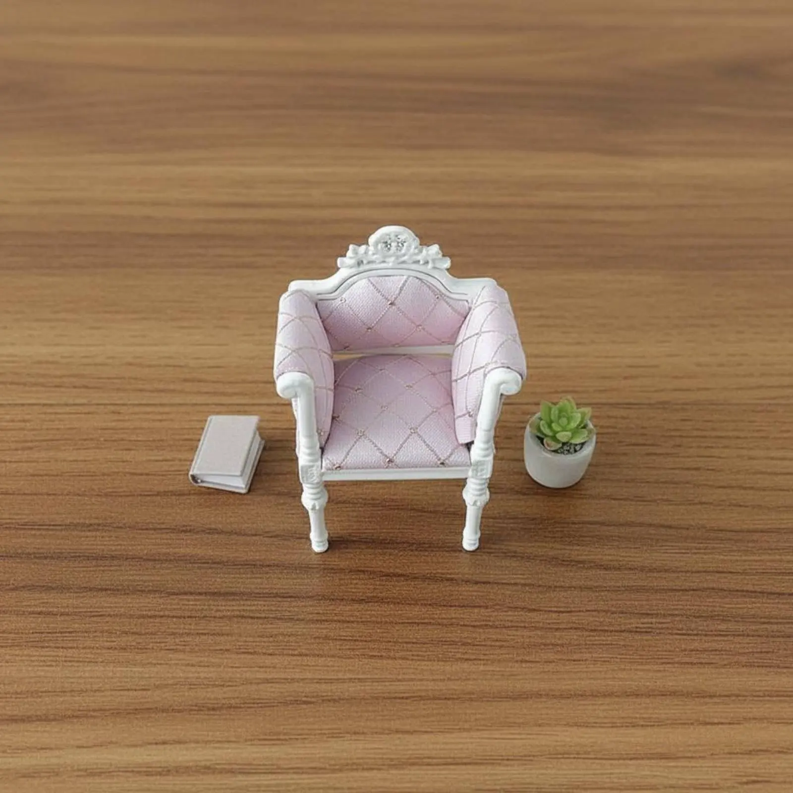 

Dollhouse Living Room Chair Handmade Miniature Period Loveseat 1:12 Scale European Sofa Collectible Model for Hobbyists
