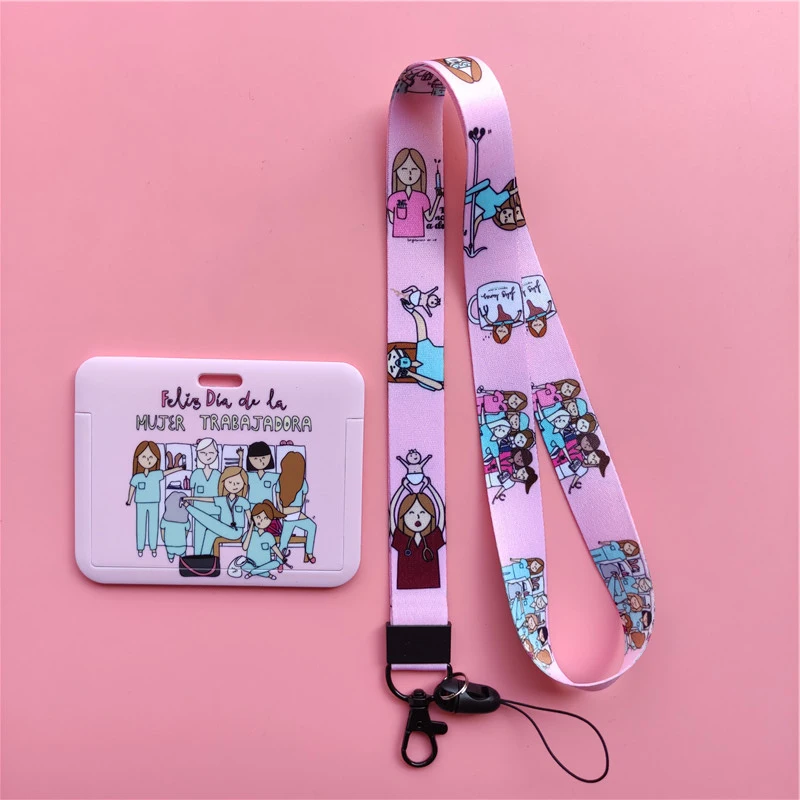 Arzt, Krankenschwester, horizontale Damen-Lanyards, Ausweishalter, Ausweishalter, zum Aufhängen von Seil, Lanyard, amüsantes Kartenetui, einziehbarer Clip – Detail 31