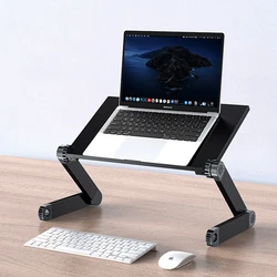 Eary Laptop Standing Desk Adjustable and Portable Aluminum Alloy Computer Table Suitable for PCs Projectors Monitors and Tablets