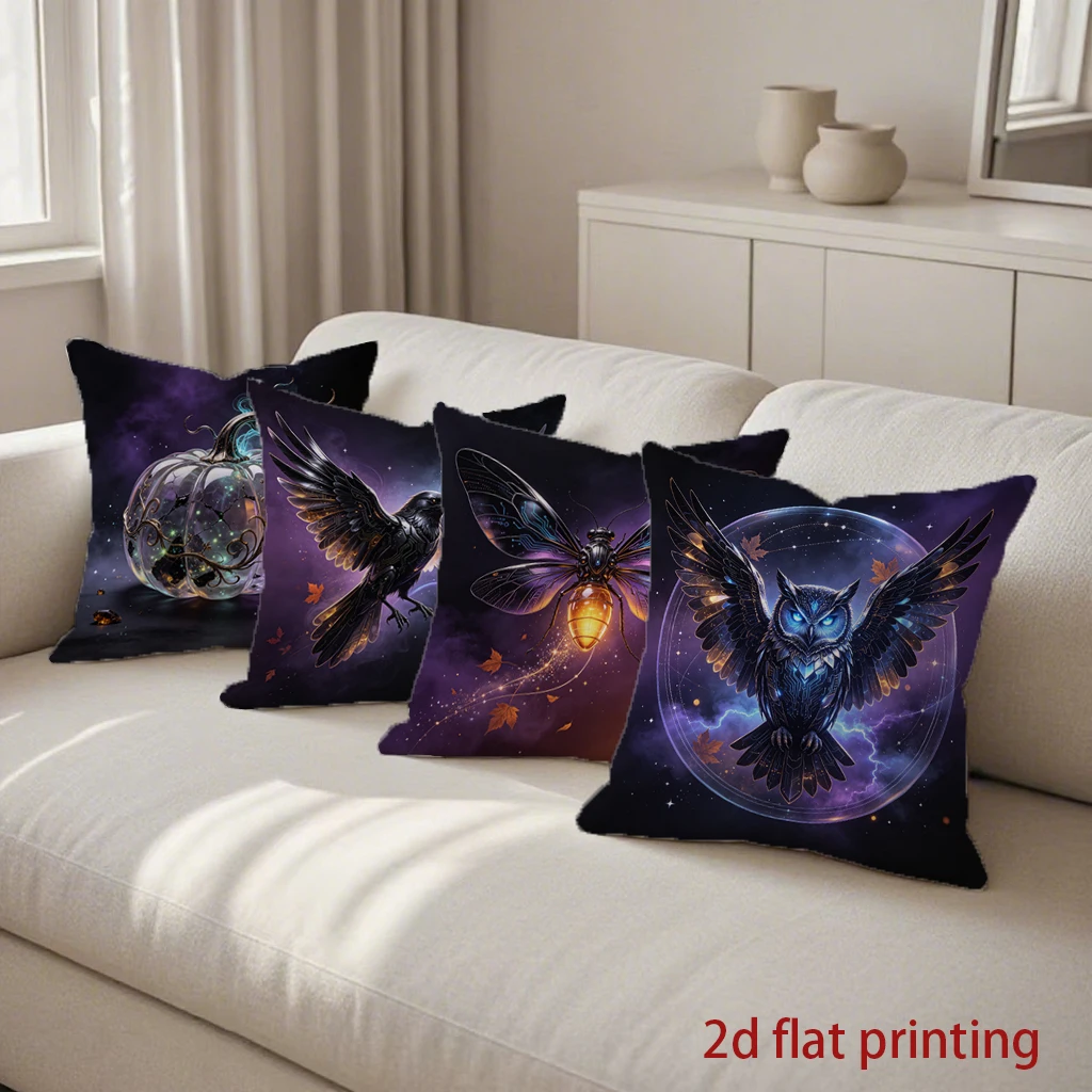Gothic Halloween Pillow Covers Pattern Cushion Cover Suitable for Sofa Bedroom Car Pillow Cover