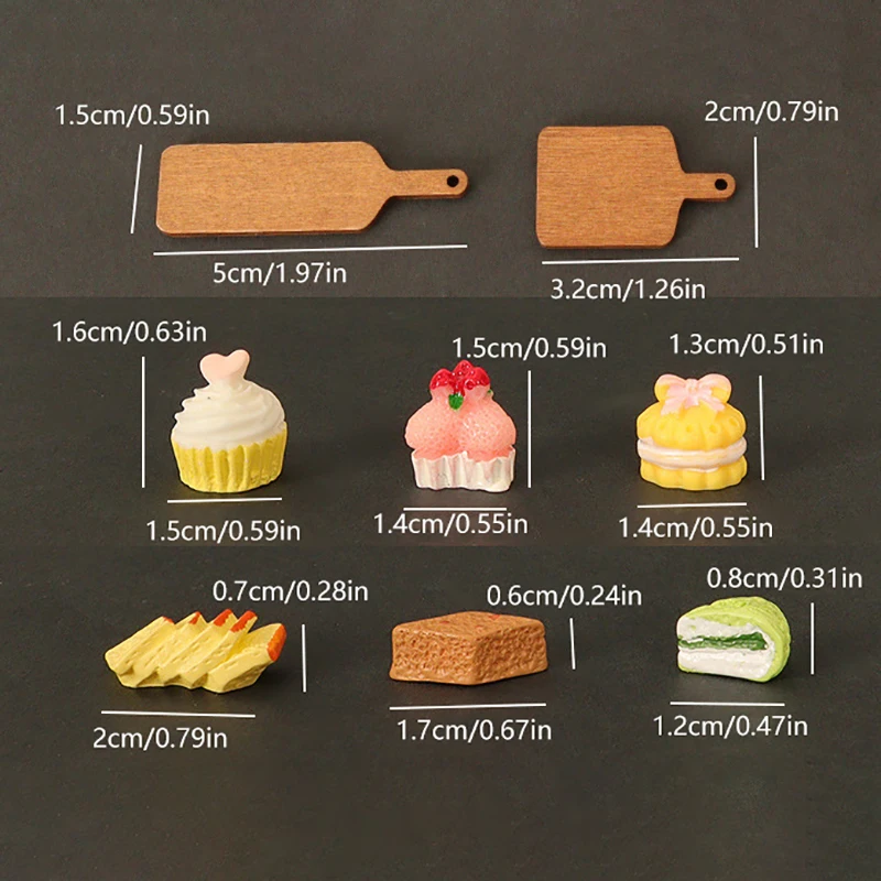 1Set 1:12 Poppenhuis Miniatuur Slagroomtaart Fruitplakjes Dessertblad Keukenmodel Decor Speelgoed Pophuis Accessoires