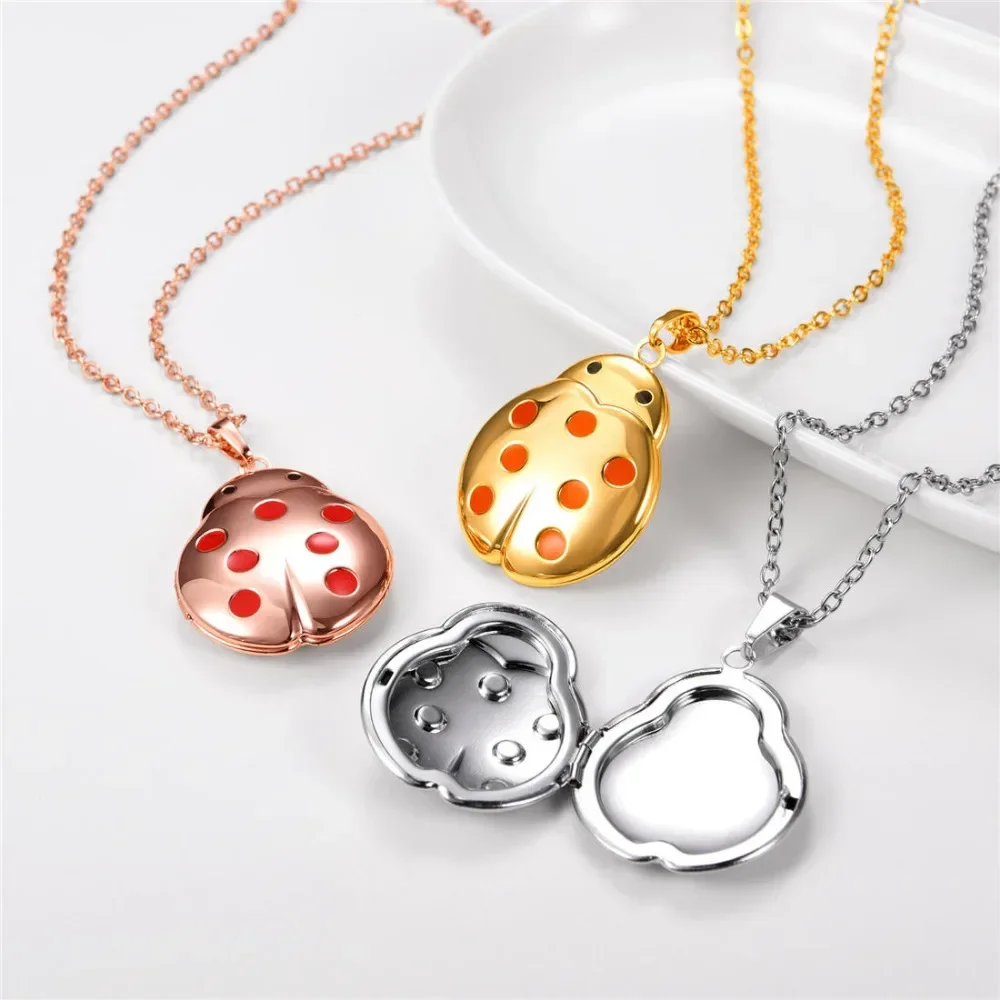 

New Fashion Ladybug Shape Pendant Charm Necklaces Cute Insect Jewelry Lovely Necklace Animal Jewelry Gifts for Friends