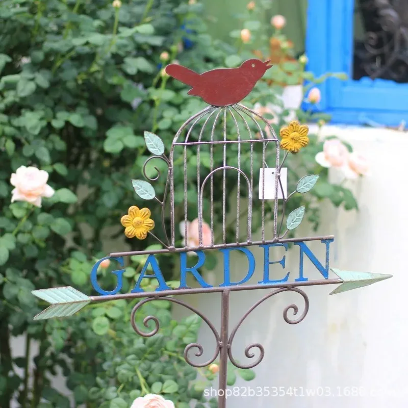 Cross-border American country retro old wrought iron garden flower stand rose clematis climbing vine creative metal decoration
