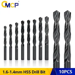 Cmcp 10Pcs 1.6-14Mm Hss Boor Nitride Coating Twsit Boor Voor Hout Metalwoerking Boren Gat cutter