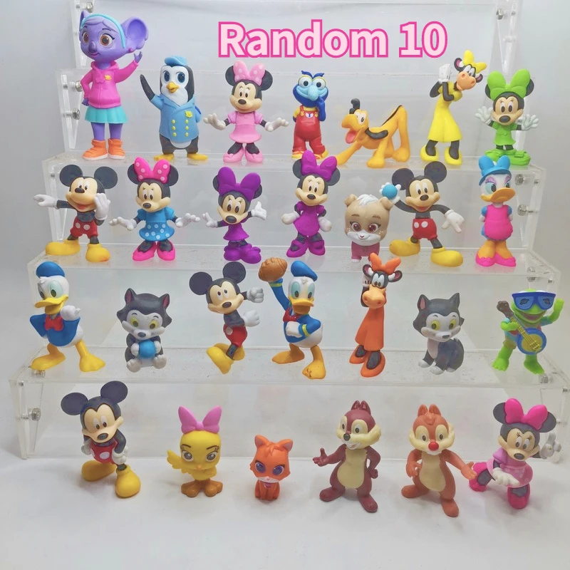 Disney-figuras de Mickey Mouse para niños, figuras de Anime Kawaii, Minnie, Pato Donald, Daisy, muñeca de juguete para niños, adornos de modelos de 4-6cm