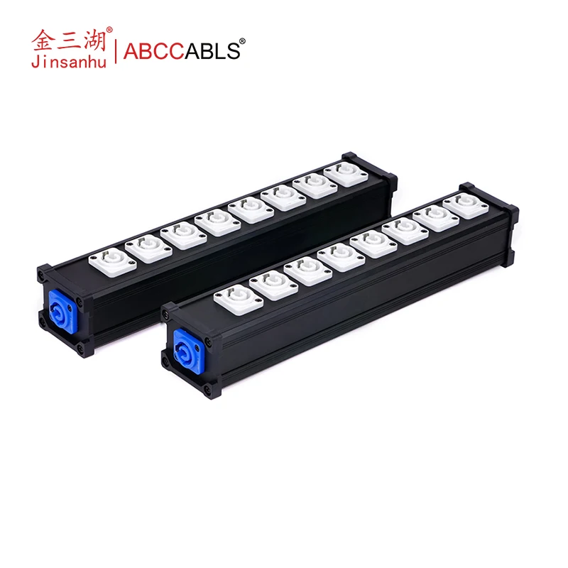 8-Way PowerCon Power Distribution Box, 1 In 8 Out Stage Power Splitter For LED Screen & Moving Head Lights