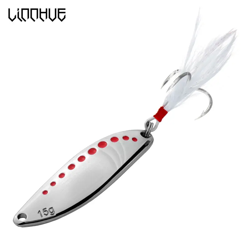 LINNHUE 1PCS Fishing Lure Leech 3.4-6.7cm 5g 7.5g 7g 10g 15g 20g Zinc Alloy Spool Lure Hard Bait Sea Lake Lure Treble Hook