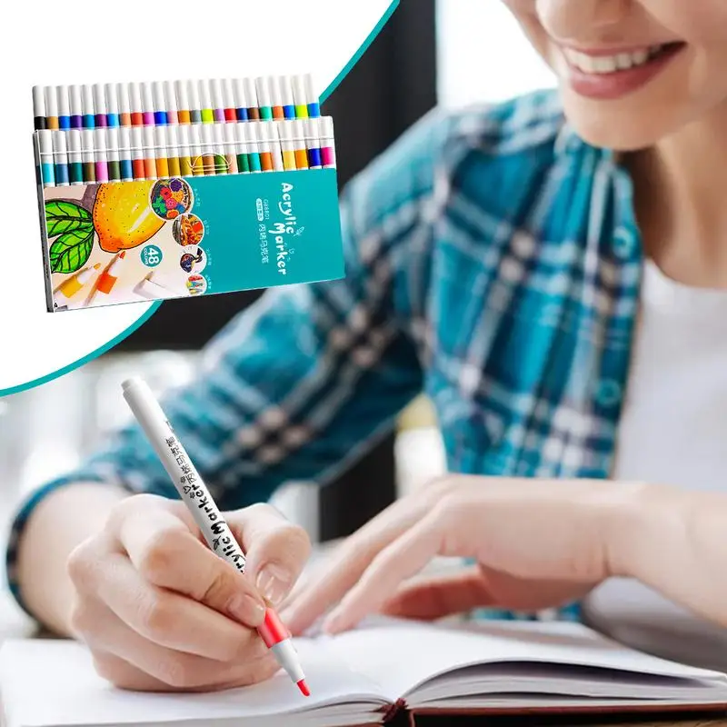 어린이용 원단 마커 파인 팁 펜, 공예 미술 용품, 빠른 건조 방수 컬러 펜, 돌 나무 캘리그라피 캔버스