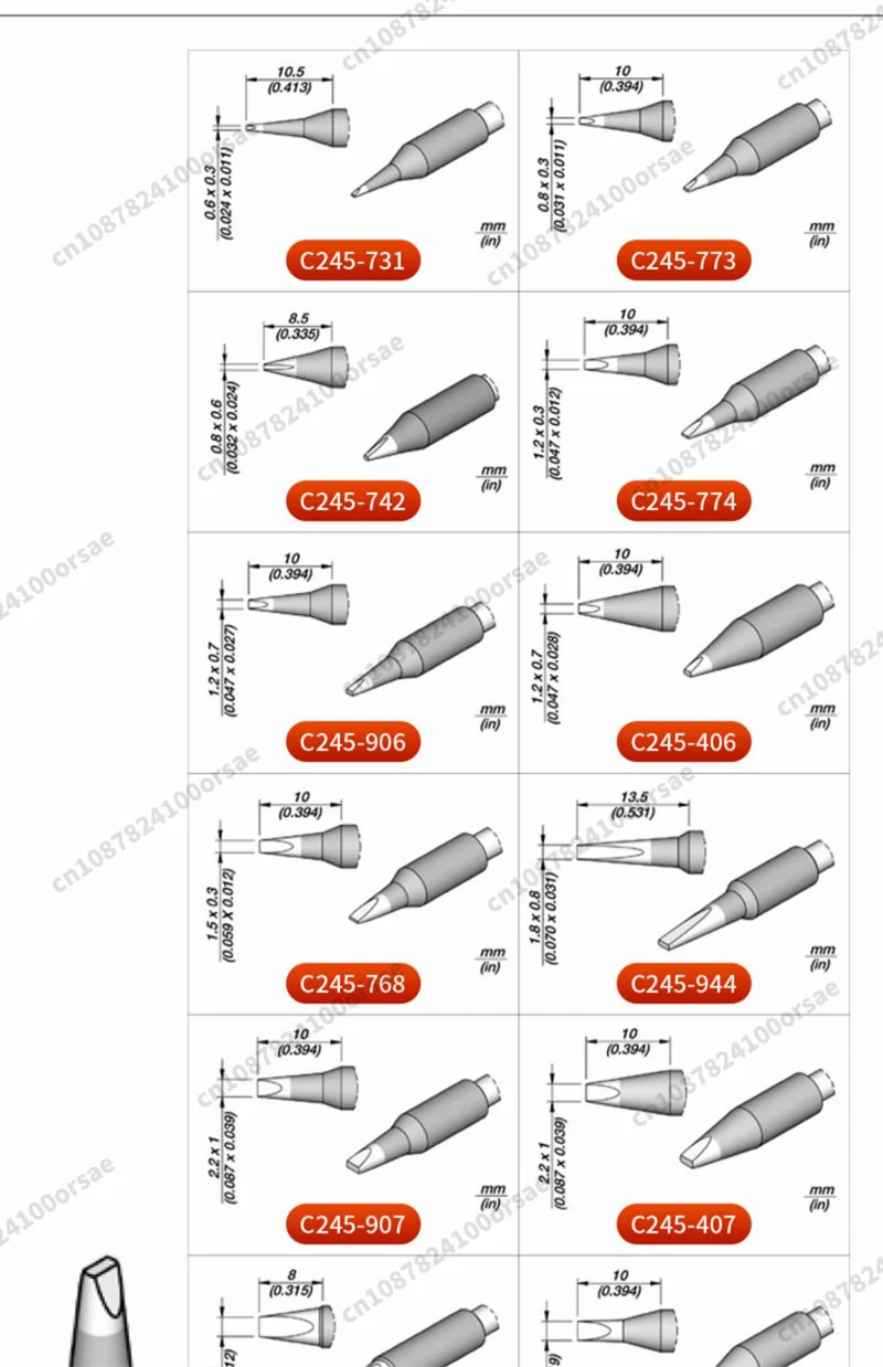 Imagem -04 - Cartucho para Jbc Sugon Aifen a9 e A9pro Cabo de Solda Ferramenta de Acessório de Substituição C245 036 C245