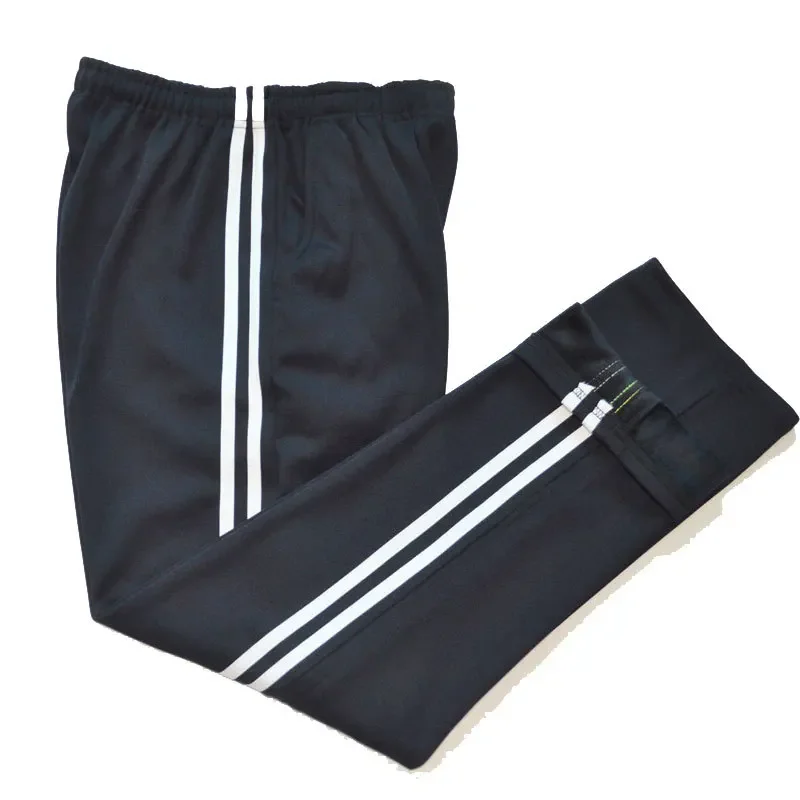 سروال موحد للمدرسة ذو ساق مستقيمة سروال أزرق عالي للمدرسة الثانوية زي عمل مخطط أبيض لطلاب المدارس الابتدائية #5