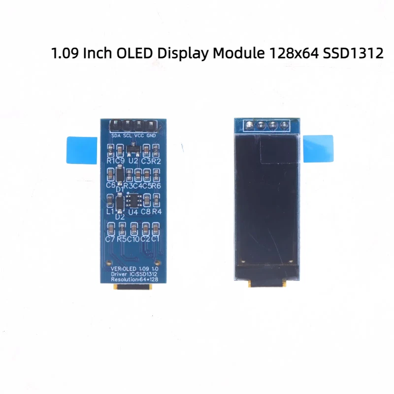 1.09 Inch OLED Display Module 128x64 SSD1312 I2C 4 Pin Interface For Arduino Raspberry Pi Low Power Wide View