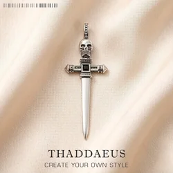 Pendant Small Skull Sword Summer Brand New Rebels Jewelry Europe 925 Sterling Silver Warrior Gift For Women Men