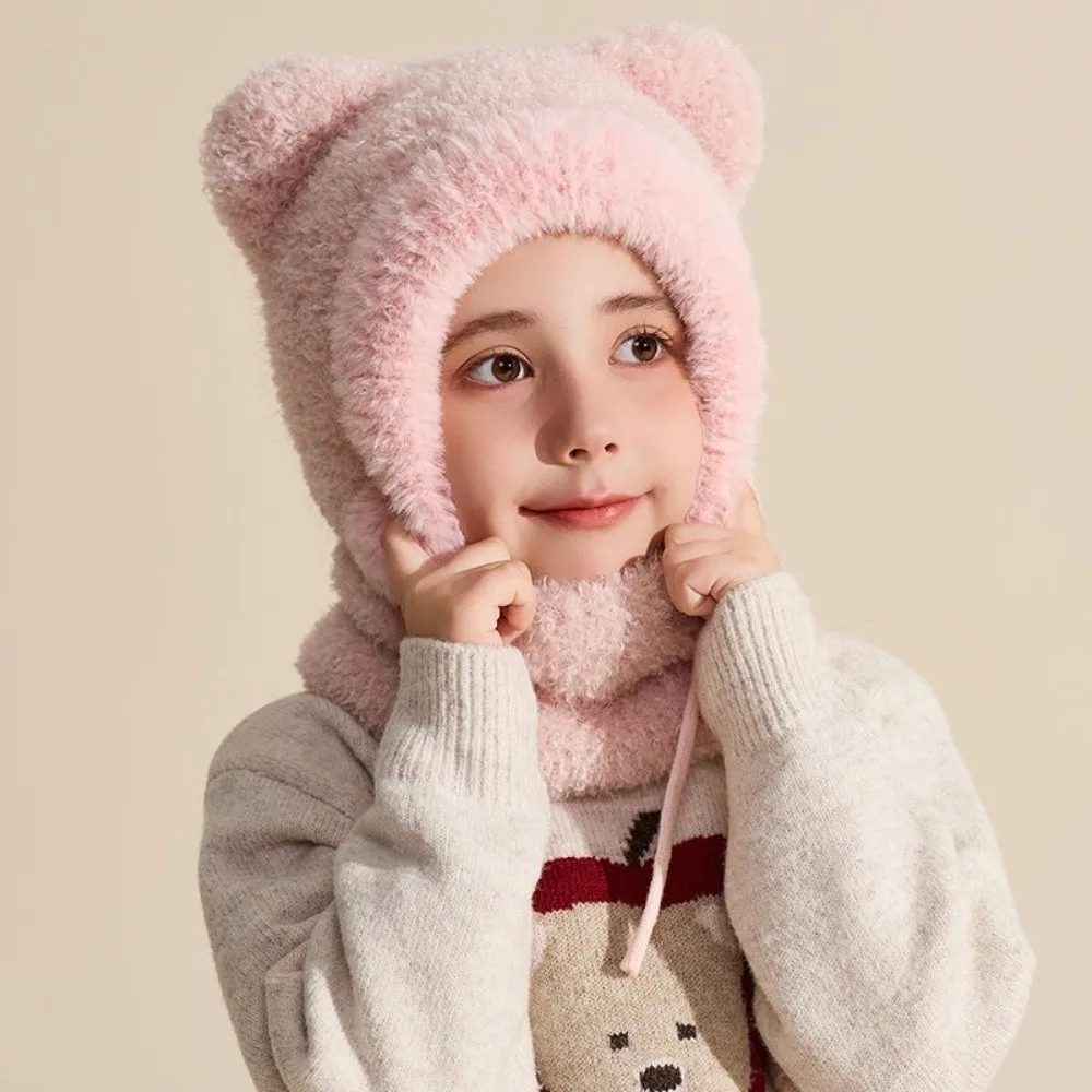 أطفال شتاء دافئ بلوفر مغزول قبعة حماية الأذن الأطفال بالاكلافا قبعة سميكة يندبروف واقي الوجه قبعة وقبعات #3