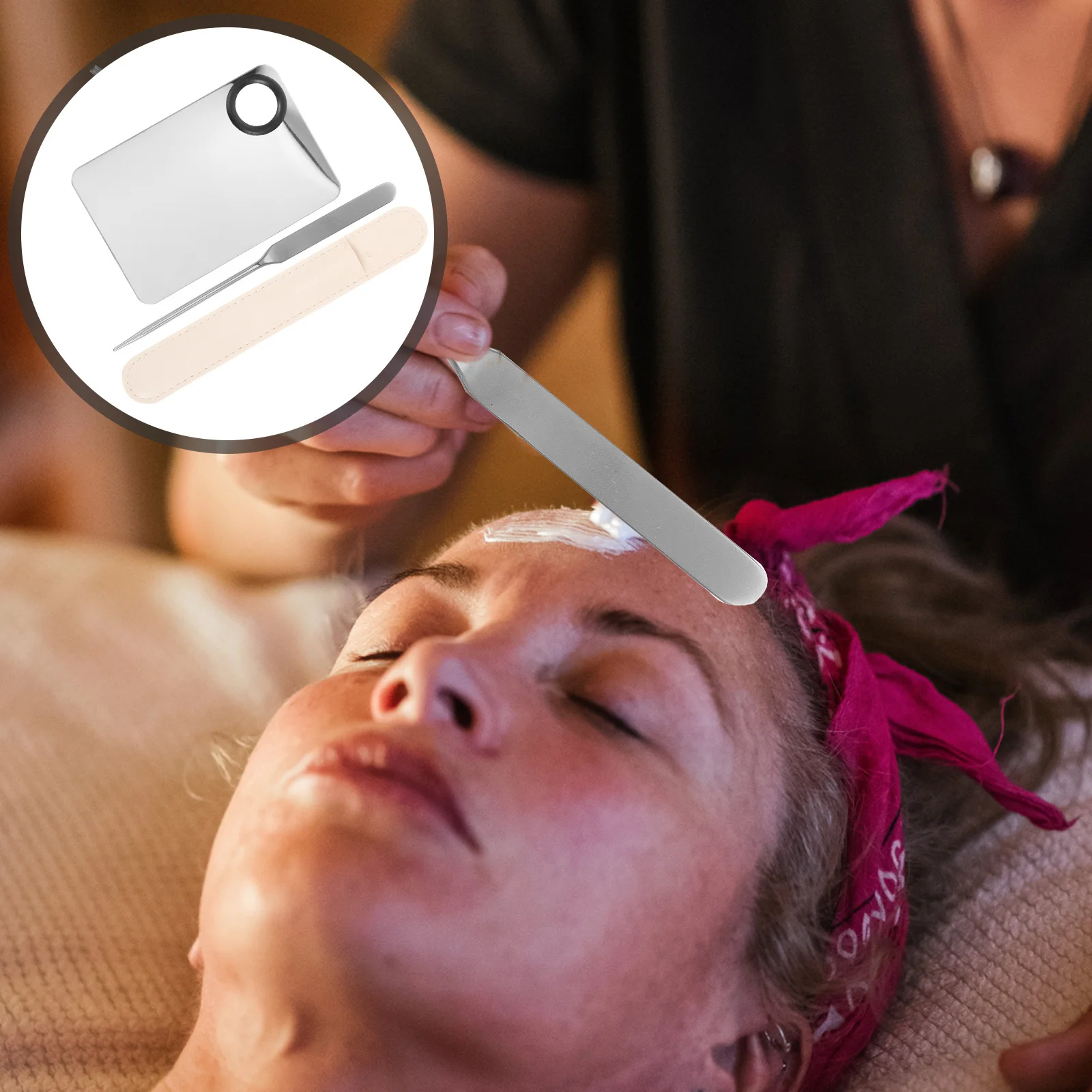 1 zestaw szpatułek ze stali nierdzewnej do mieszania podkładu i pigmentów, narzędzie do mieszania podkładu, koreańska szpatułka do makijażu