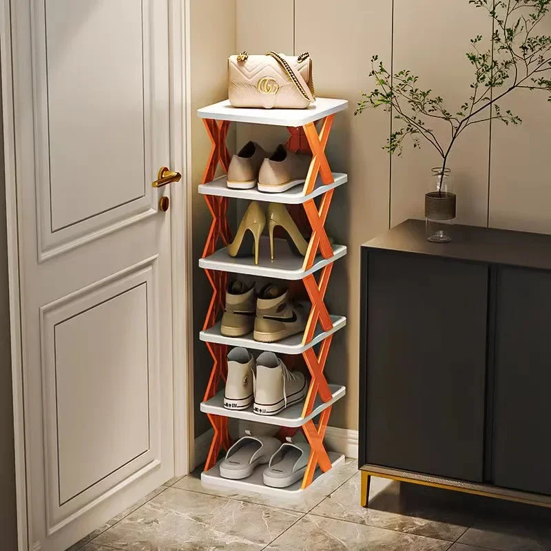 

Space-Saving Simple Shoe Rack Multi-layer Folding Shoes Storage Organizer Free Assembly Door Cabinets Shoes Shelf Accessories