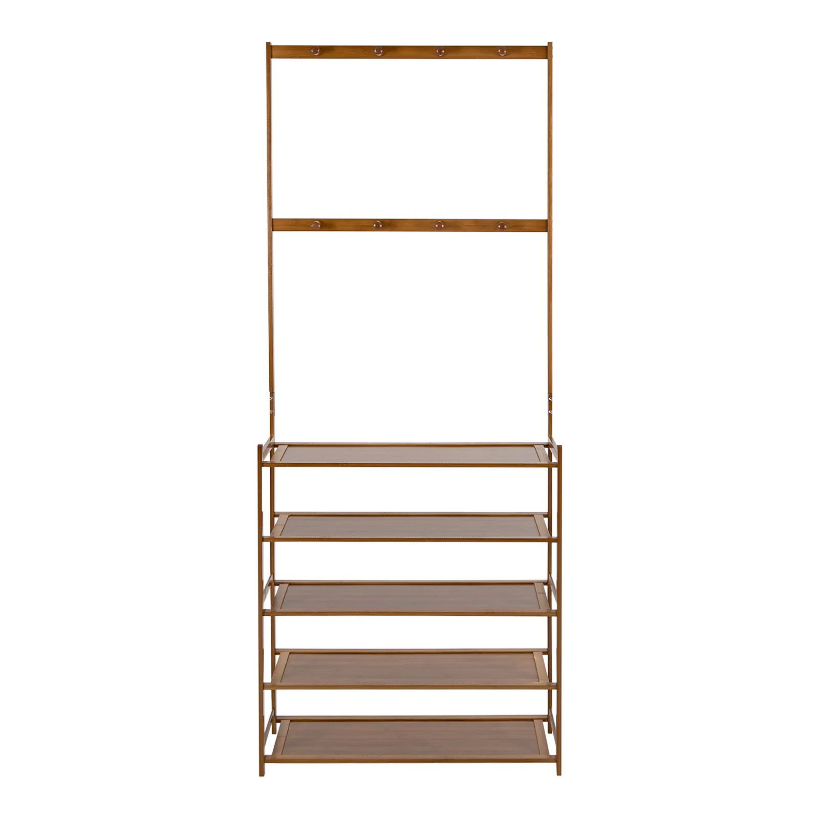 

5 Tier Entryway Shoe Rack with with Coat Rack Each Tier Load-bearing Capacity About 7.5kg