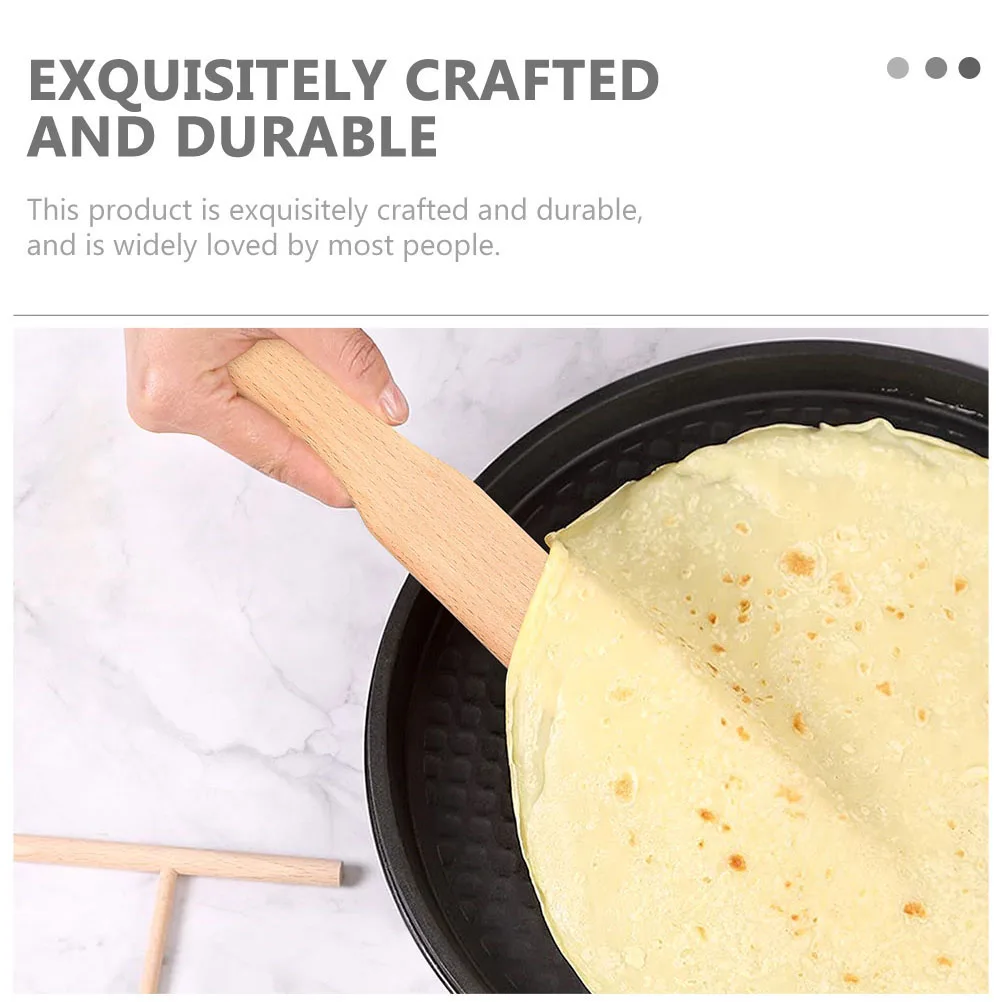 

1 set 1 Set Crepe Spreader Spatula Rake Pancake Cooking Utensil Kitchen Tool Home Restaurant Use Wooden Turner No Burr