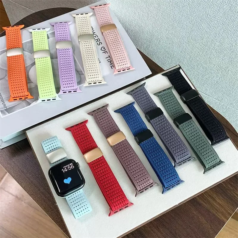 

Nylon Strap for Apple Watch Band Ultra 3 2 49mm 45mm 41mm Magnetic Bracelet Iwatch Series 11 10 9 8 7 6 SE 5 4 3 46 42 44mm 40mm