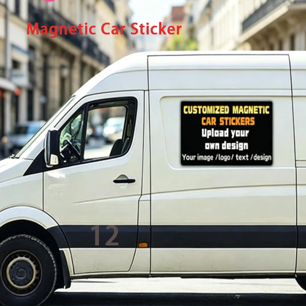 1pc Newest Custom Fridge Magnets Custom Photo Car Magnetic Decal Auto Magnetic Sticker Magnetic Vehicle Sticker Removable Car