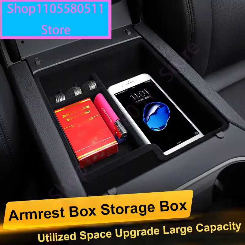 Center Console Armrest Storage Box For Porsche Macan Cayenne 2011-2023 Organizer Containers Container Tray Car Accessories