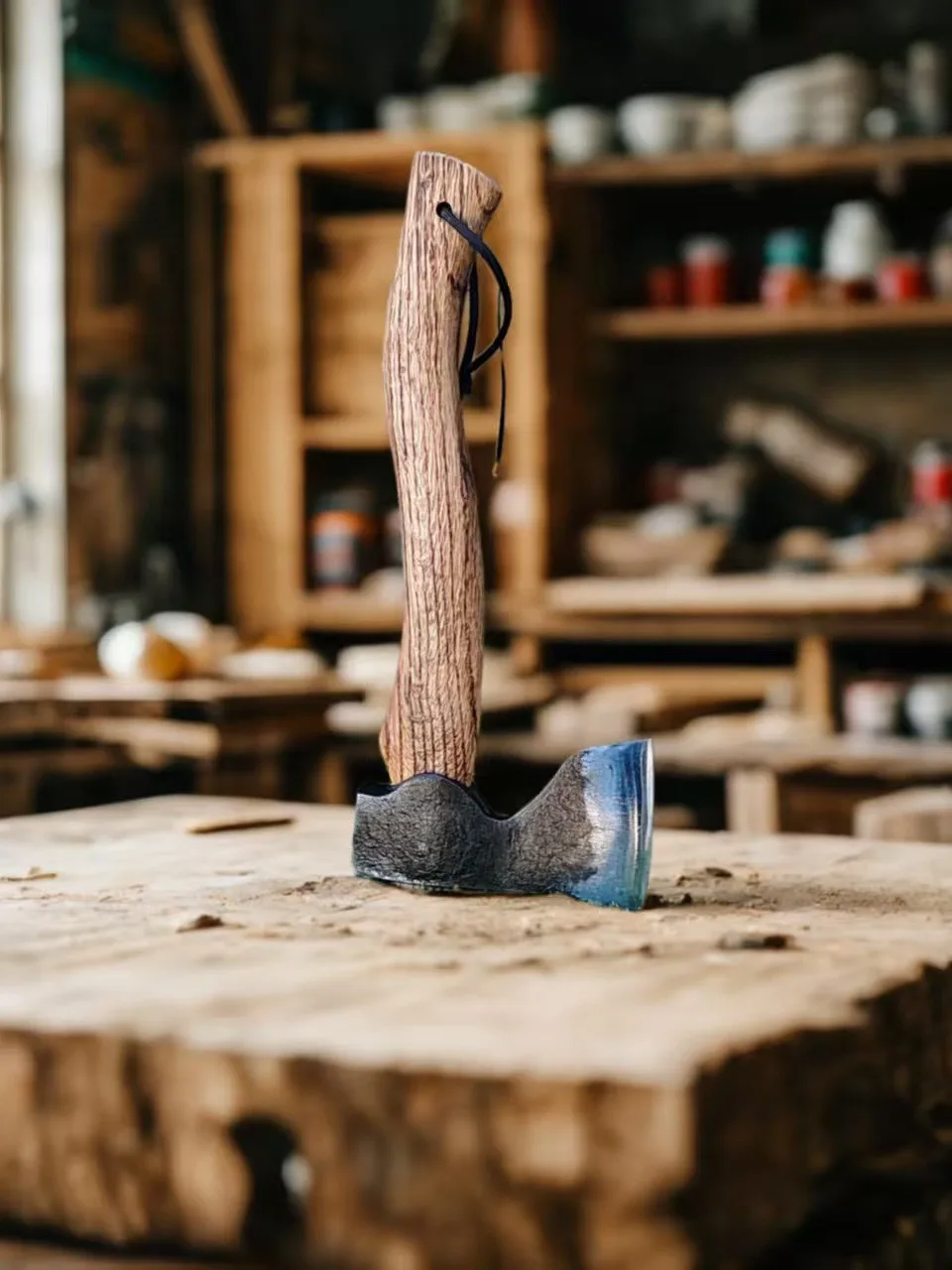 Hand Forged Camping Hatchet - Portable Bushcraft Axe Lightweight Wood Chopping Multitool for Home & Outdoor - view 6