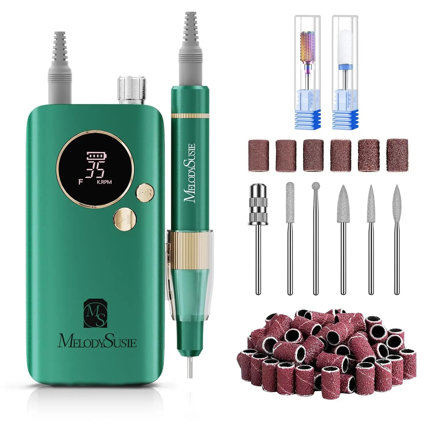 

High-Speed Cordless Nail Drill with Lightweight Handpiece, 35000RPM for Manicure Shaping & Gel Removal at Home or Salon