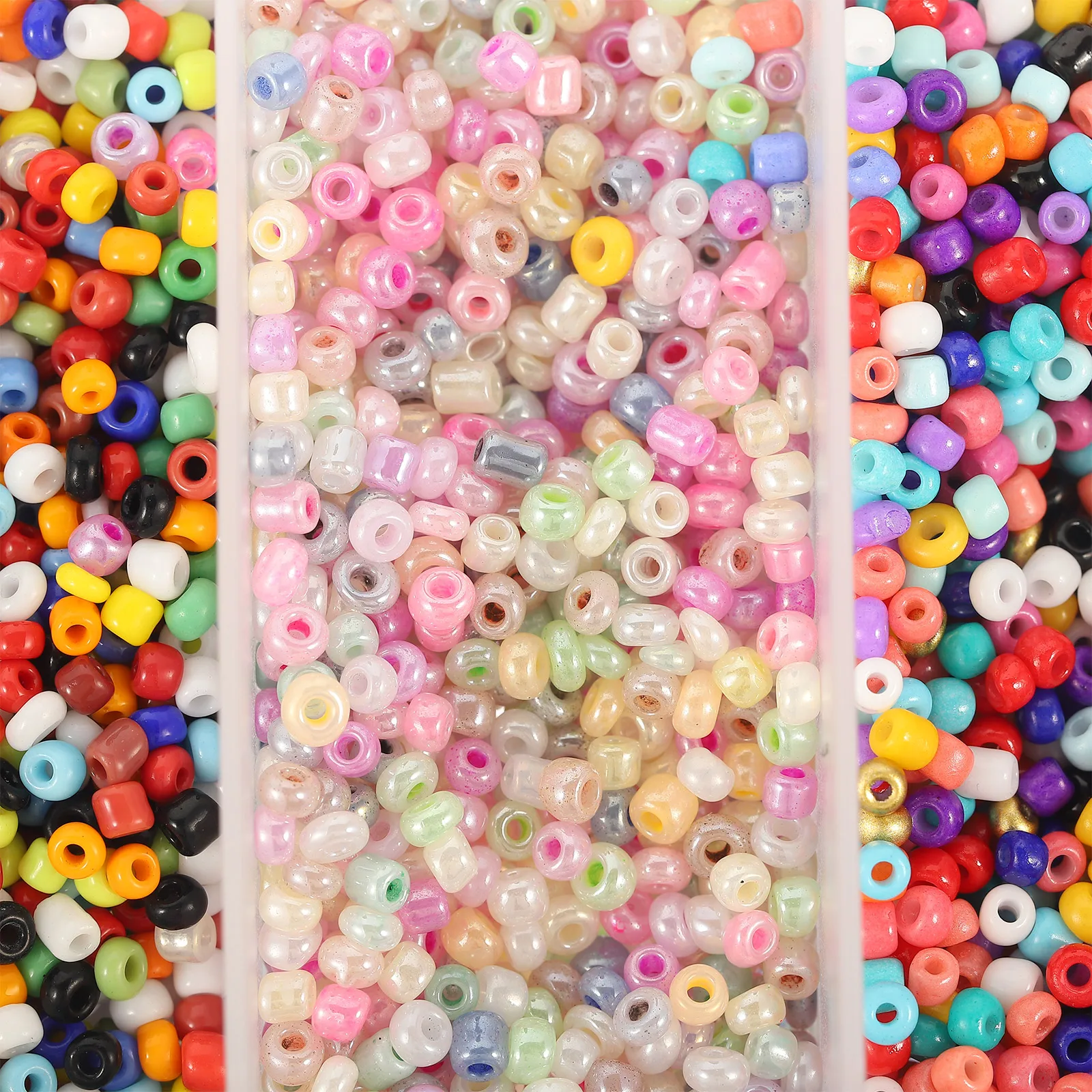 

Glass Tiny Beads Smooth Durable DIY Crafts Necklace Bracelet Supplies Brightly Colored Perfect Workmanship Jewelry Making