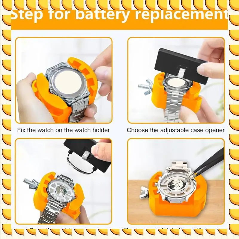 

BAAU Watch Case Opener Tool: Watch Battery Replacement Tool Kit For Back Removal And Maintainance With Adjustable Case Opener