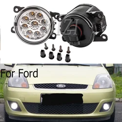 2pcs Fog Lights Headlights For Ford Focus MK2/3 Fusion Fiesta Tourneo Transit 2001-2015 LED Lamp Assembly Bright front lights