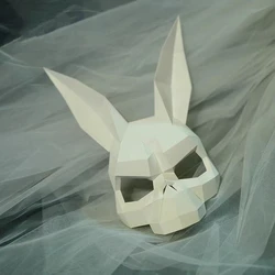 Maski królika do maska Halloween modelu papieru, 3D impreza przebierana Origami z papieru, ręcznie robione zabawka rękodzielnicza