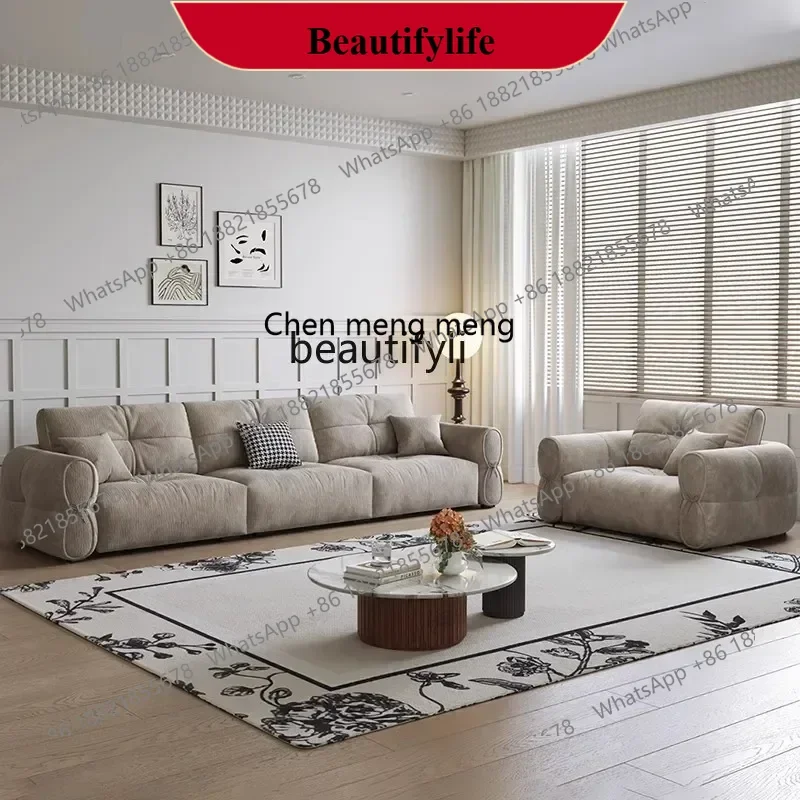 z183 Y48 Cloud sofa living room chenille flannel light luxury size apartment straight row three people