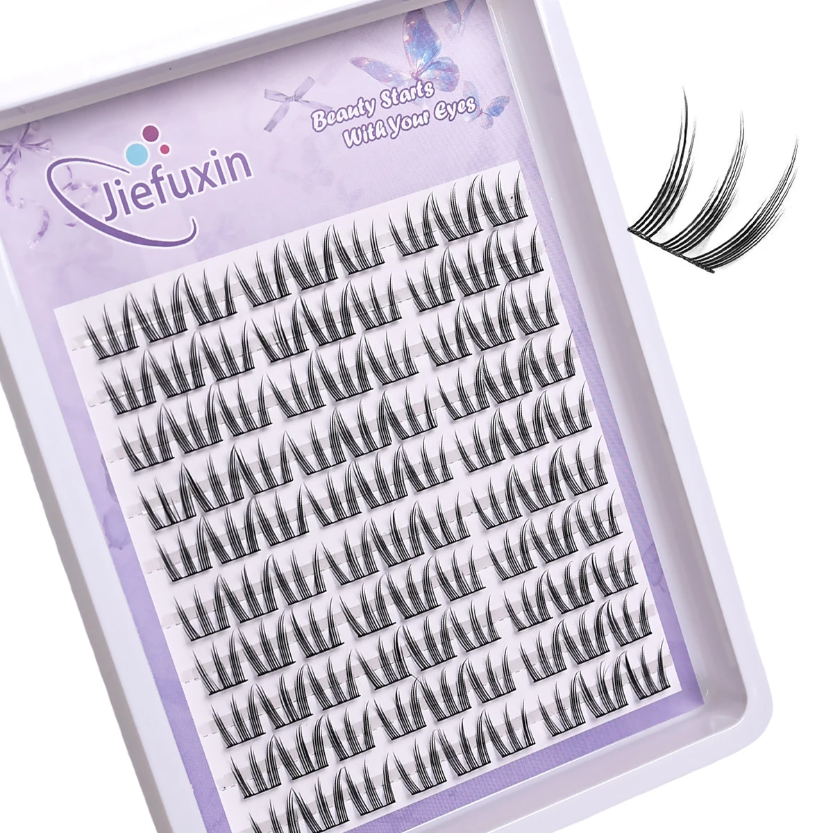 DIY Eyelash Clusters Natural False Eyelashes Extenstions Long-Lasting Cat Paw Cluster Thick Lashes Supplies Make Up