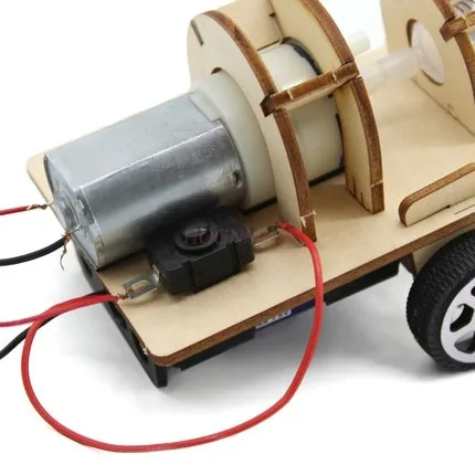 Air cannon model student maker small production small invention wooden assembly material motor toy material package