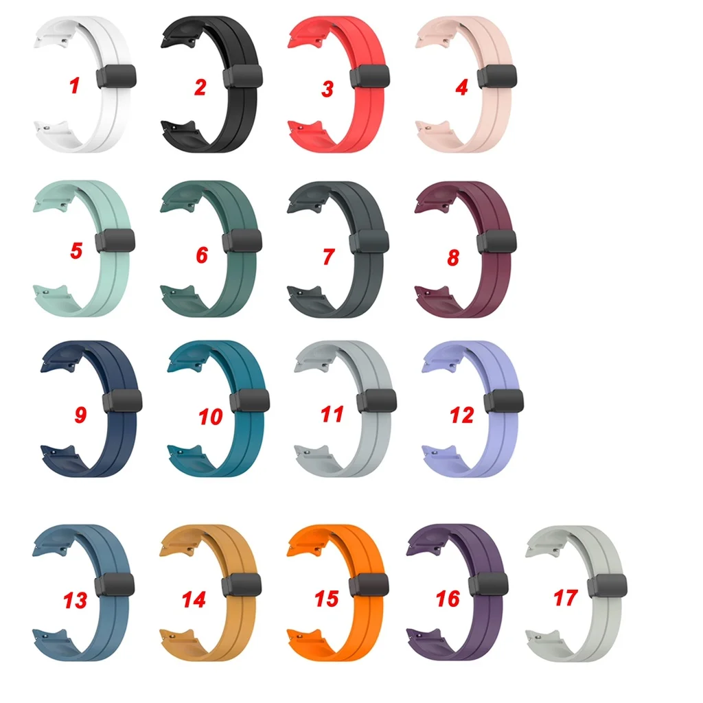 Silicone Magnetic Buckle Strap For Samsung galaxy watch 4 5 Watch5 Pro watch4 classic 42mm 46mm 40mm 44mm Soft Candy Color Watch