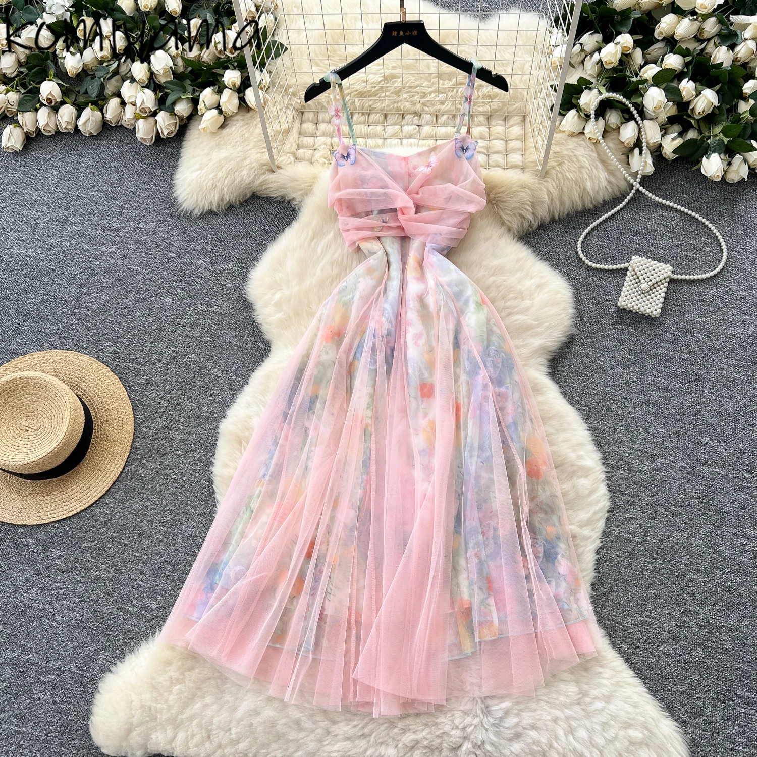 

Mesh Bow 2025 Vestidos Beautiful Unique Woman Dress Sexy Strap Dresses Fairy Robe Summer New Sweet Teenage Girls Ropa Mujer