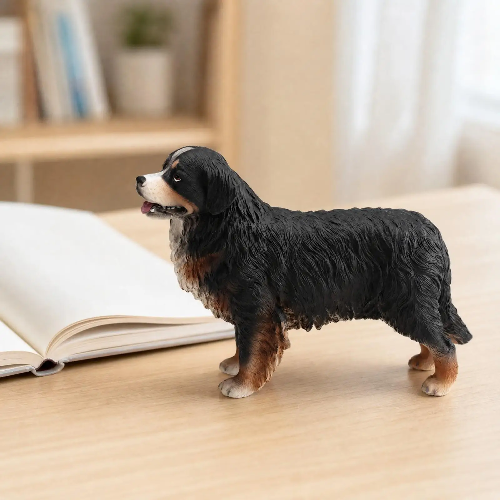 PVC Dog Model with Textured Coat Highly Detailed Four-Legged Dog Figurine with Curled Tail Educational Canine Animal Model with