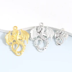 Silver/Gold Color Dragon Charms Great Animal Pendants Cute Jewelry For Making DIY Handmade Findings Accessories Crafts