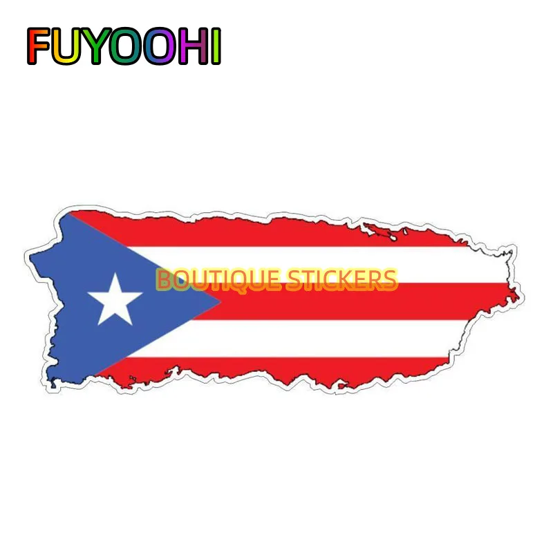 

FUYOOHI Beautiful Stickers Puerto Rico Porto Flag Map Car Sticker Funny Window Decal Rear Other Vehicle Car Decorative