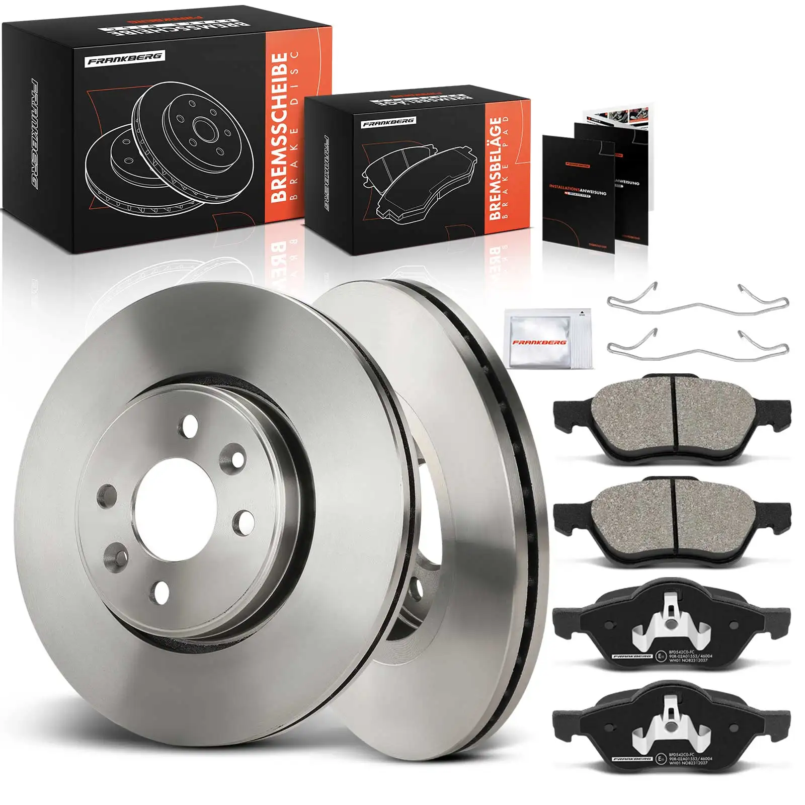 Frankberg 2x Remschijven 4x Remblokken Vooras Voor Renault Grand Scénic III Laguna Grandtour Latitude Talisman 402064155R