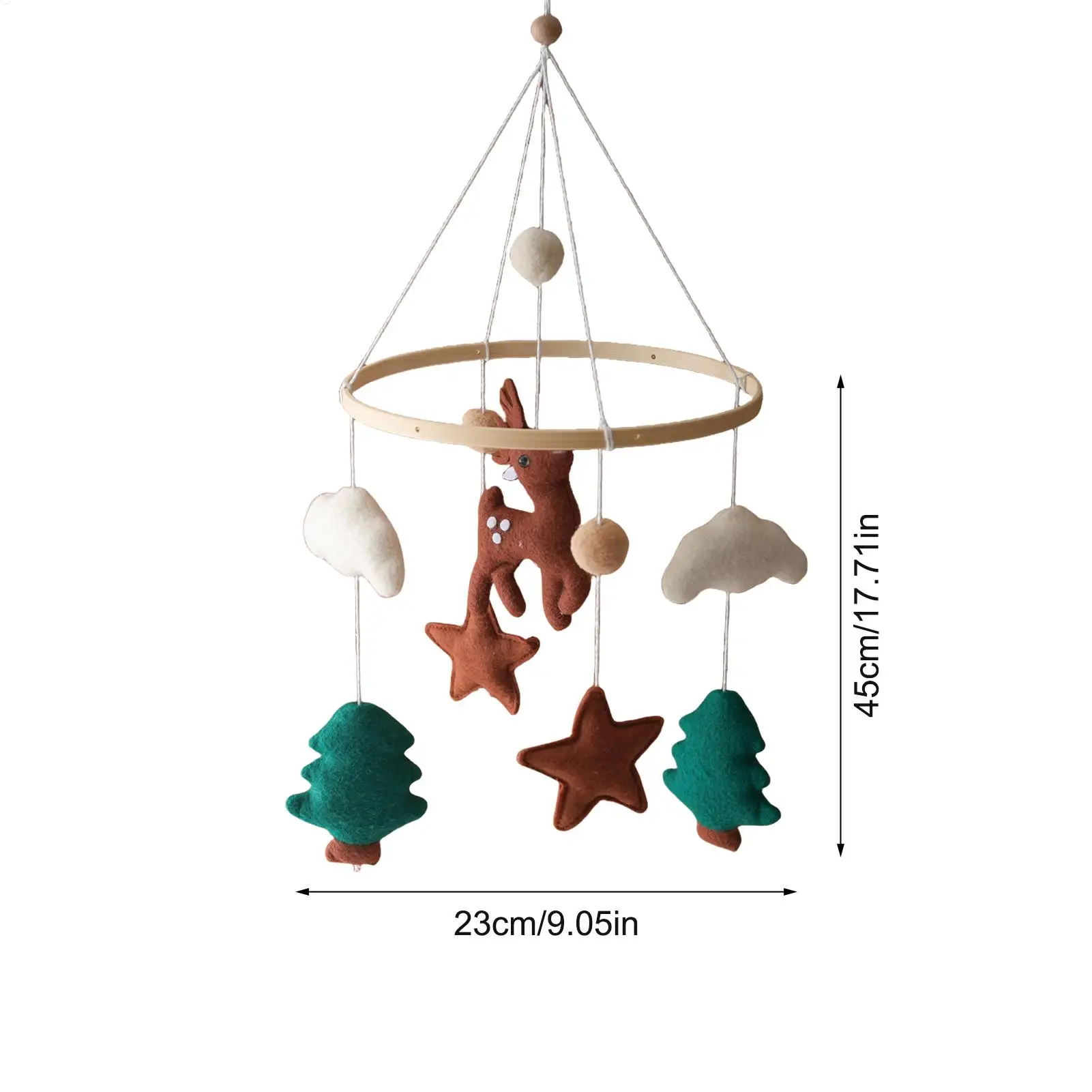 Baby Crib Mobile Rattle Toy For 0-12 Months CartoonBassinet Deer Animal Bed Bell Hanging Sensory Toys Mobile Newbaby Rattle Toy